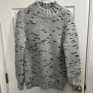 Loft Gray Speckled Knit Sweater